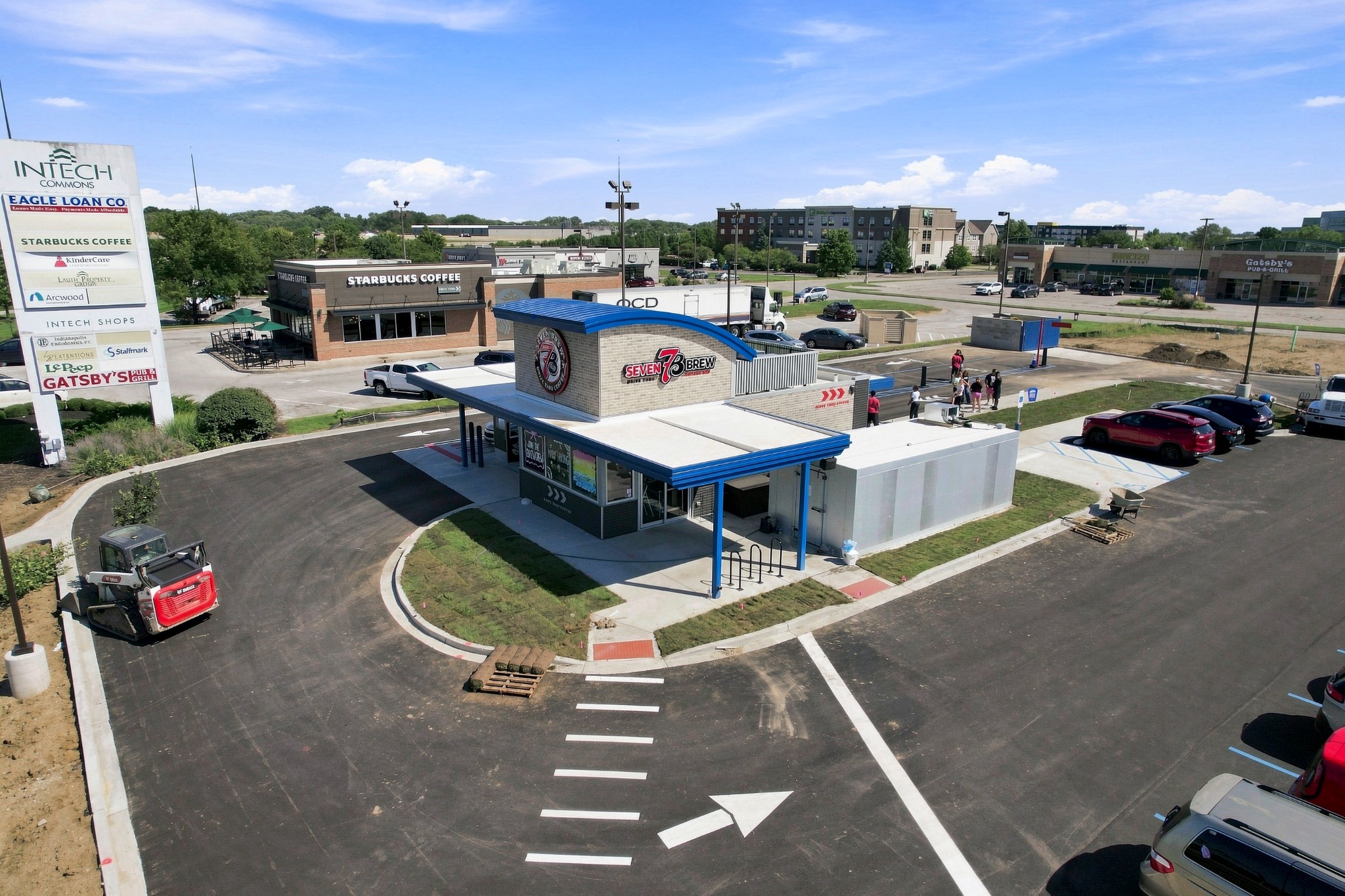 Aerial view of a commercial development