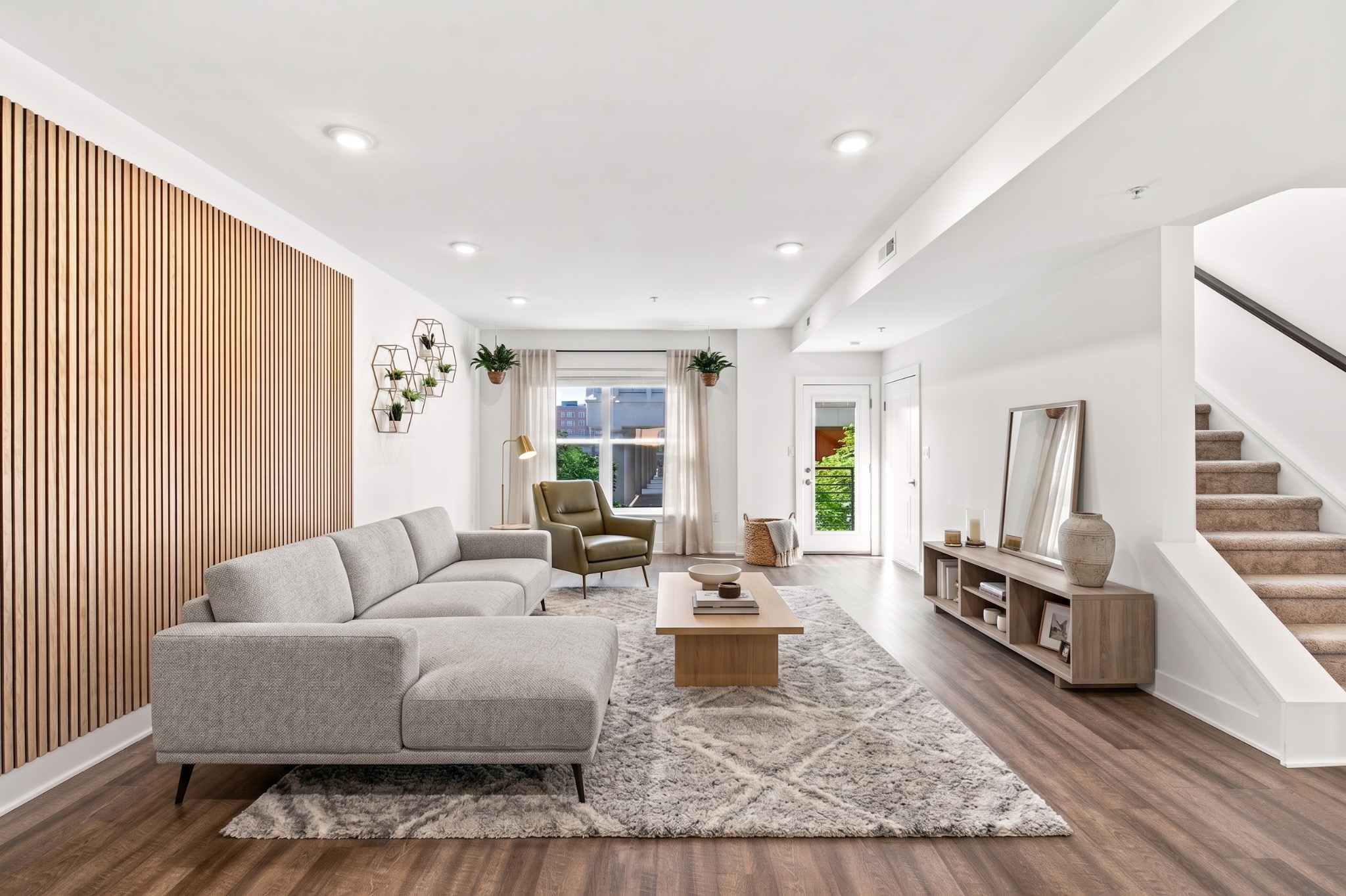 Modern staged room with clean finishes