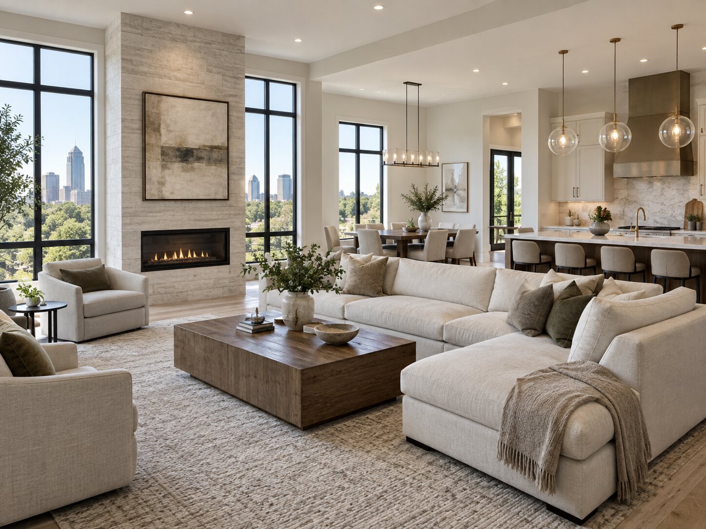 Bright luxury living space